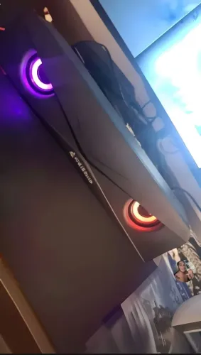 Soundbar Smart Subwoofer KP-R0830 para Notebook, Pc, Tv, smartphone,Rgb, USB, P2