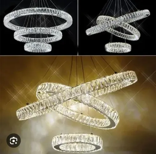 pendente cristal 3 aros.