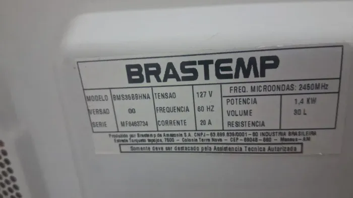 Micro-ondas Brastemp 30 litros td funcionando