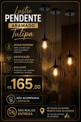 Kit 3 pendente Tulipa