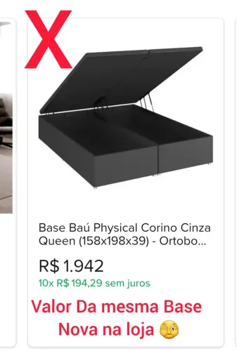 Base Box Bipartido Queen Size Baú 1,58X1,98 SÓ 850,00