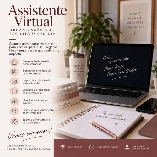 Assistente Virtual | Suporte Administrativo Remoto por Horas