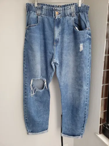 calça jeans bluesteel renner mom destroyed