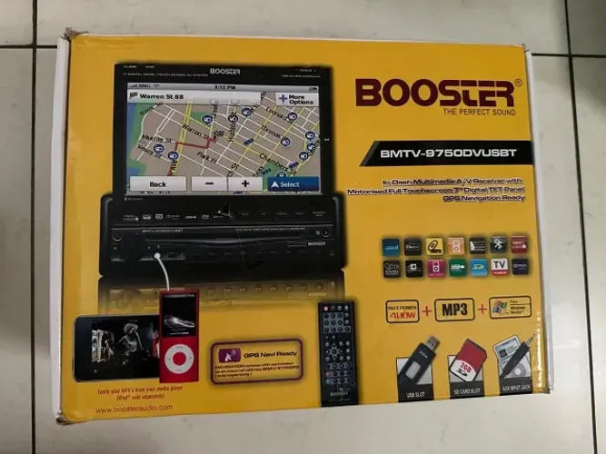 Central multimídia Booster BMTV-9750DVUSBT lacrada na caixa