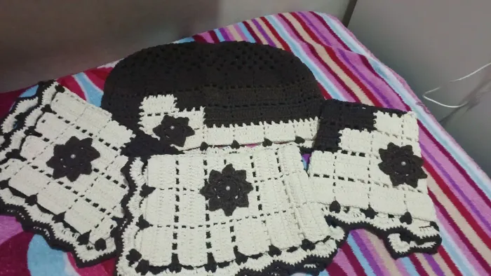 Kit de banheiro de croché 