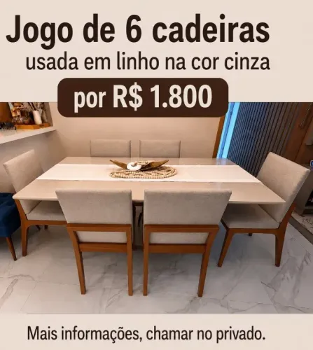 Jogo de 6 cadeiras em linho pelo preço de 2