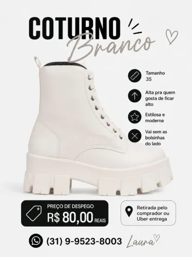 Coturno branco 