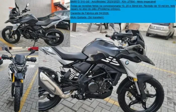 BMW G 310 GS - Ano/Modelo: 2023/2023 - Km: 28000 - Moto Impecável