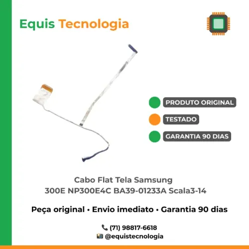 Cabo Flat Tela Samsung 300E NP300E4C BA39-01233A Original