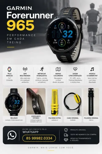 Garmin Forerunner 965 Seminovo + Pulseira Extra