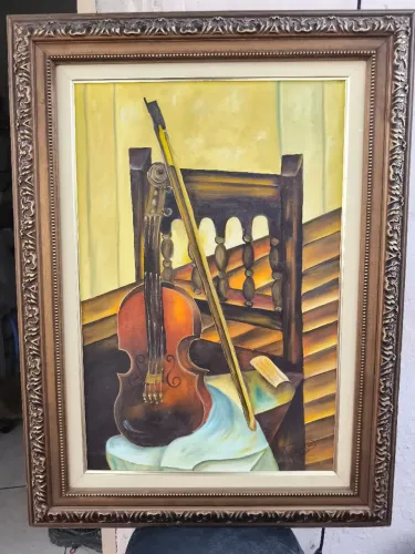 Quadro Pintura Violino