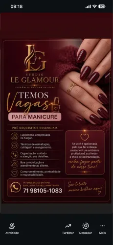Vaga para MAnicure / nail design