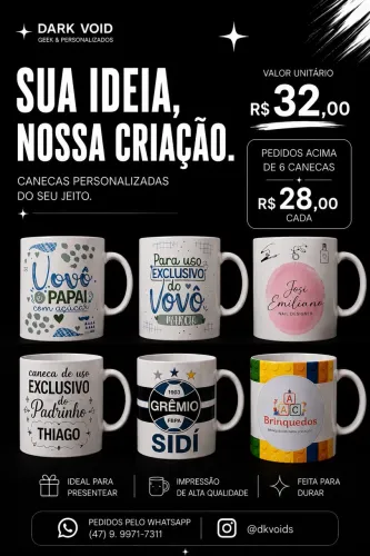 Camiseta e Canecas personalizadas