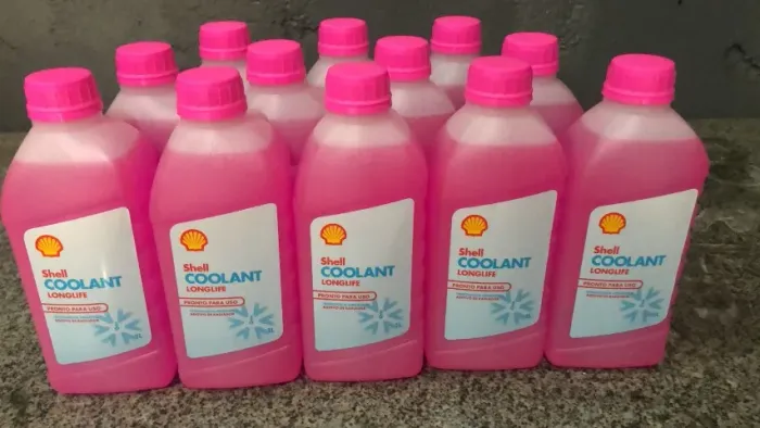Kit 12 Aditivos De Radiador Shell Coolant Rosa Pronto Uso 1l
