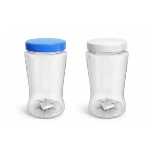 Kit Pote 2 Unidades de  220ml para Temperos e Mantimentos  Plástico Premium TBranco Azul