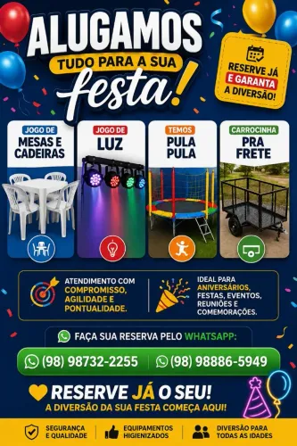 Alugamos pula pula jogo de cadeiras