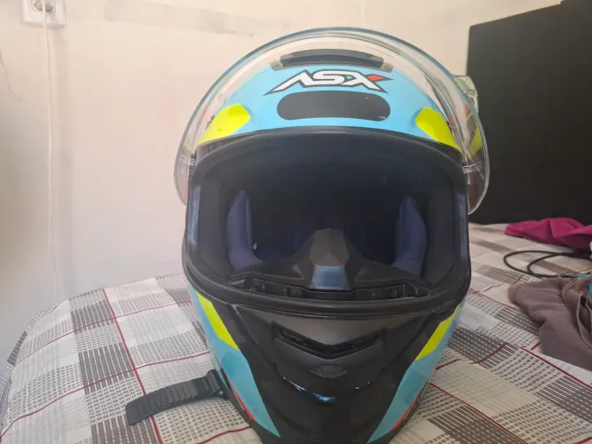 Capacete ASX Explorer azul claro 2 meses de uso