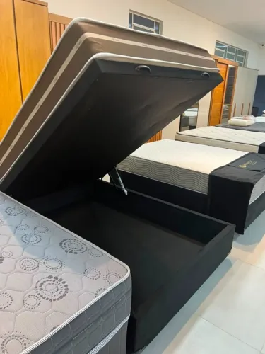 Base Baú Casal + Colchão Molas Ensacadas NOVO PRONTA ENTREGA