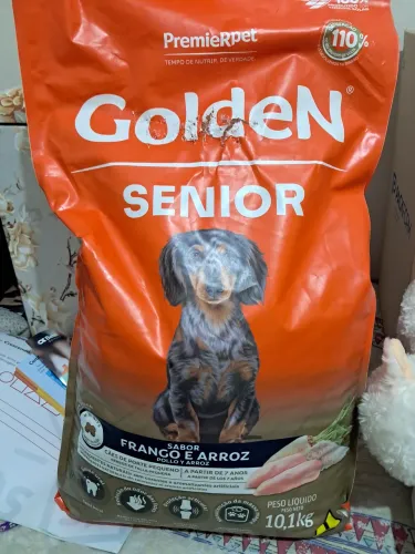 Racao golden senior 10kg frango e arroz