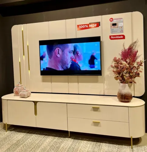 Rack bancada + painel com leds celine desiner espetacular em Oferta !