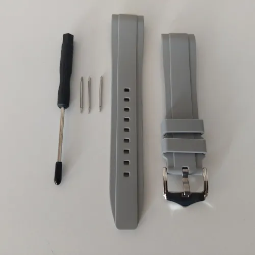 PULSEIRA DE RELÓGIO DE SILICONE CINZA 20mm