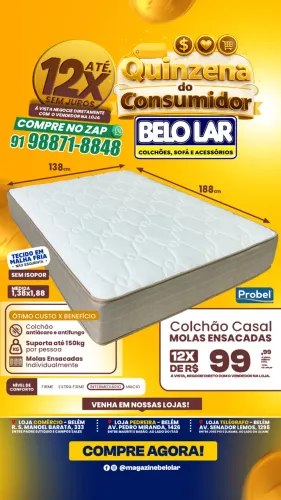 Colchão Casal Molas Ensacadas