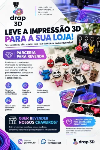 Chaveiros 3d