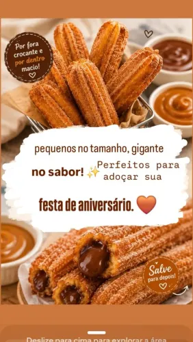 Mini churros para aniversário