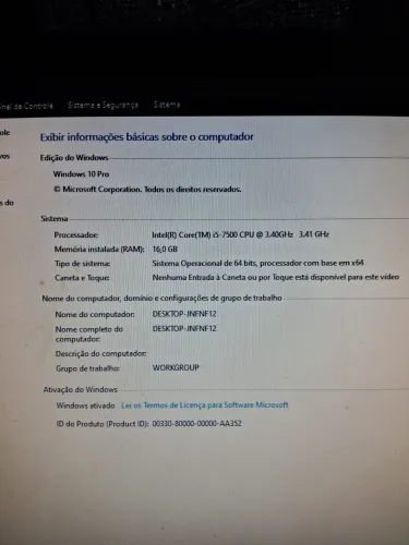 PC i5 7500, 16GB RAM, HD 500gb