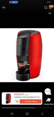 Cafeteira três corações