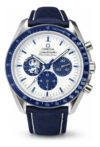 Relogio Omega Snoopy Pulseira Nylon + Estojo Logo