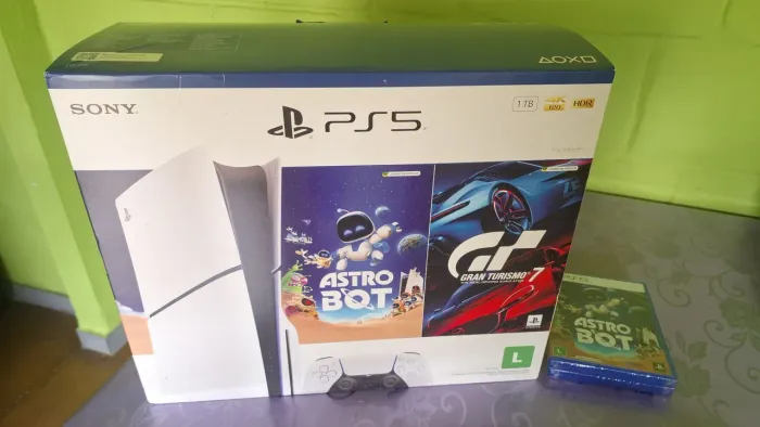 Playstation 5 Slim 1 TB Mídia Física versão Astro Bot Nota fiscal Garantia