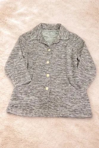 Cardigan mesclado cinza 