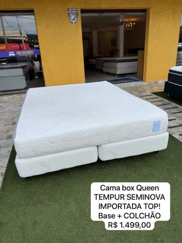 Cama box Queen Size TEMPUR SEMINOVO TOP - Entrego!