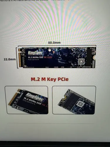 KingSpec SSD M.2 NVMe de 128 GB, 2280 PCle Gen3x4 unidade de estado sólido interna 