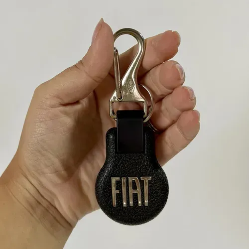 Chaveiro Automotivo Mosquetão Ruby Emborrachado Premium Fiat Cinza