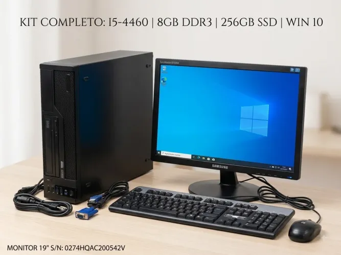 Computador Completo Intel Core i5 | 8GB RAM | SSD 256GB | Monitor Samsung 19"