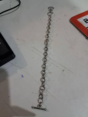 Pulseira banhada em rodio 20 cm nova