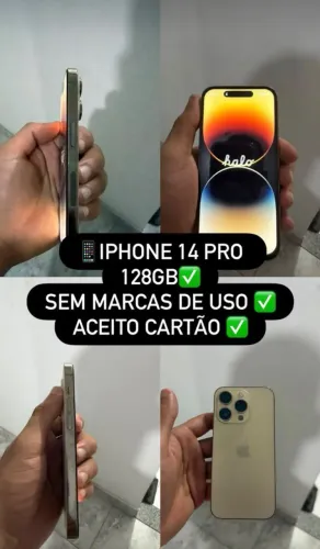 Iphone 14 PRO 128GB V SEM MARCAS DE USO ACEITO CARTÃO V