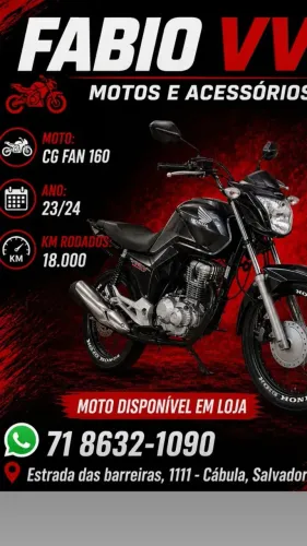 Moto pra vender logo CG 160 Fan 23/24 aceitamos moto na base de troca
