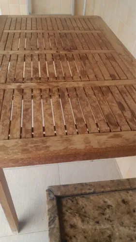 Mesa madeira maciça área externa 