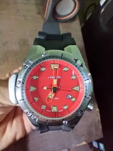 Relógio Citizen Diver Japan Made - Mostrador Vermelho - WR50M - Bezel Giratório