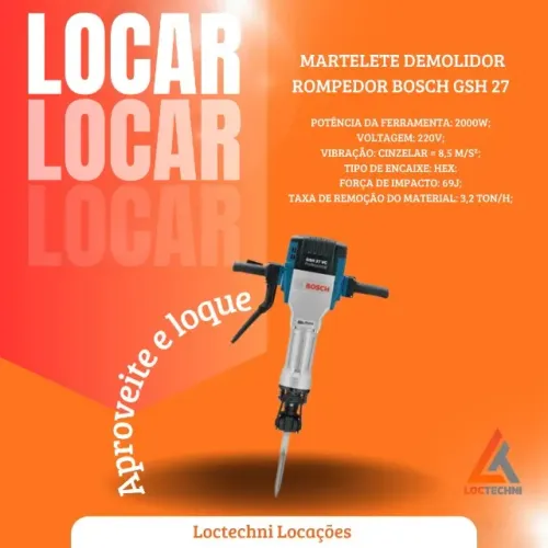 Martelete demolidor/rompedor para alugar