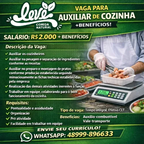 vaga - aux cozinha