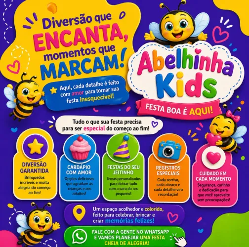 Venha Comemorar no Abelhinha Kids