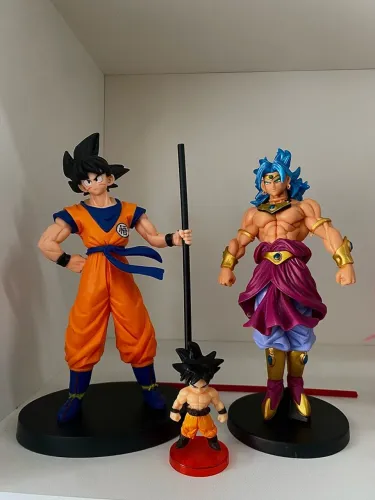 Action Figures Dragon Ball - Goku e Broly + Miniatura Brinde