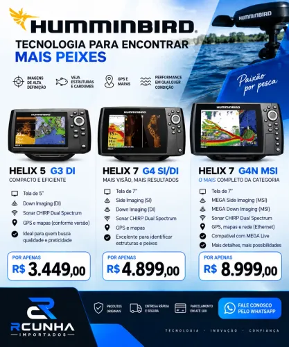 Sonar Gps Humminbird a partir de R$ 4.449,00