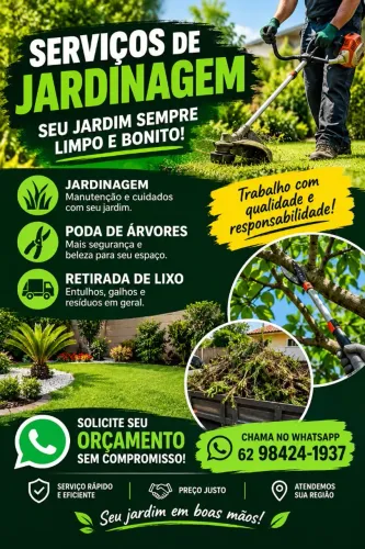 Poda de árvores corta gramas lixo e etc