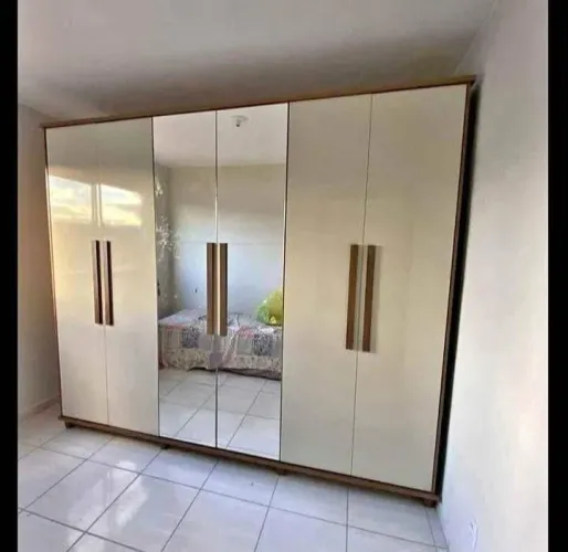 Guarda roupa amadeirado com espelhos