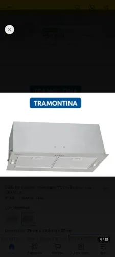 Coifa incasso Tramontina 75cm 220v